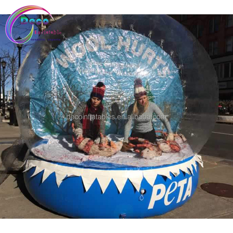 inflatable snow globe display for Christmas event party show photo booth