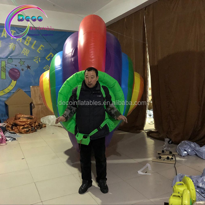 customized outdoor performance walking inflatable air snail mascot costume