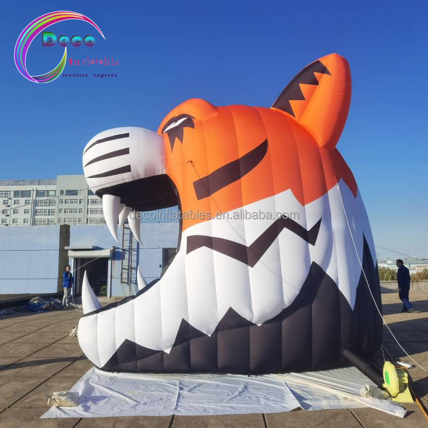 Hot Sell Inflatable Cartoon Tiger Head Passage Outdoor Exercise Inflatable Tiger Tunnel