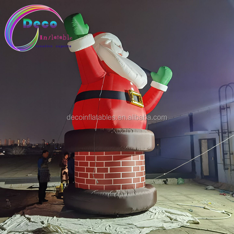 Holiday Living inflatable Chimney Santa Outdoor Yard Decoration Christmas Inflatable