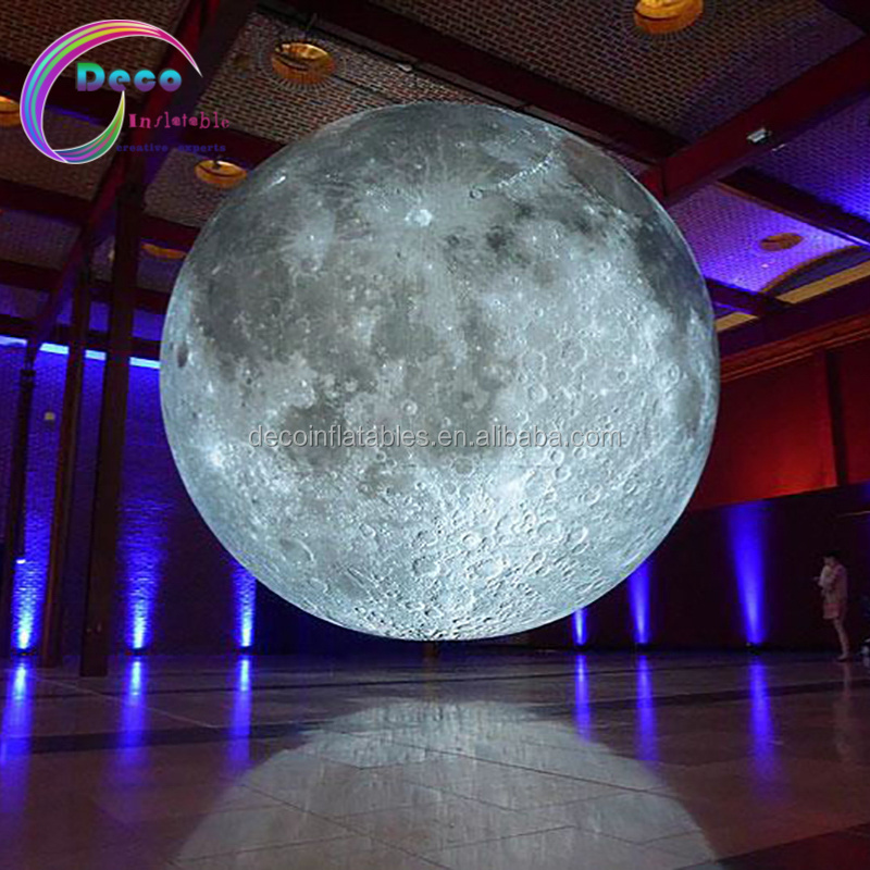 customizable 2 meter led lighted inflatable moon globe