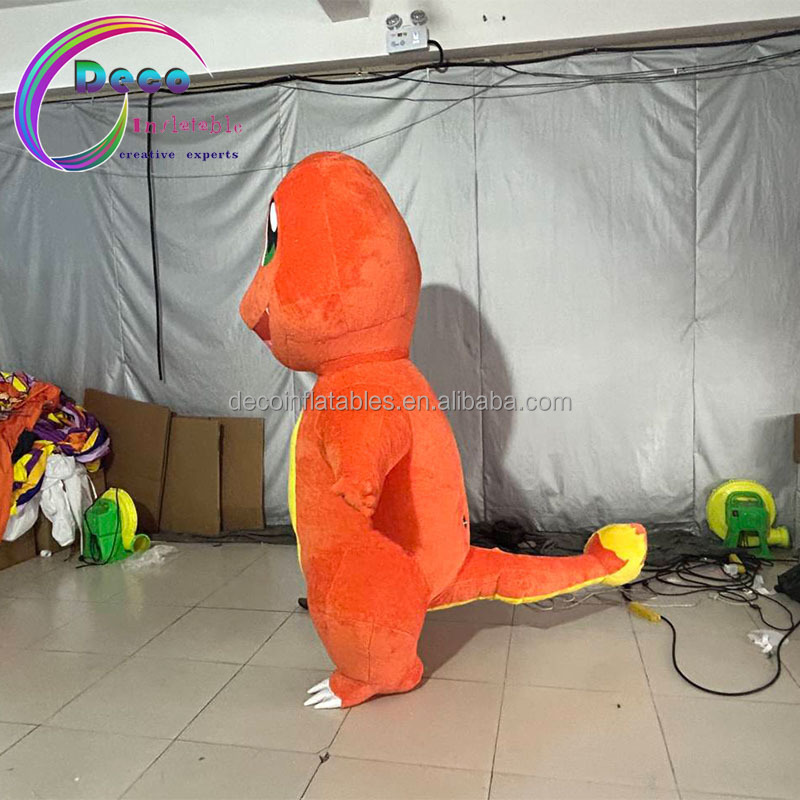 Parade Inflatable Plush Animal Costume Orange Inflatable Dinosaur Costume