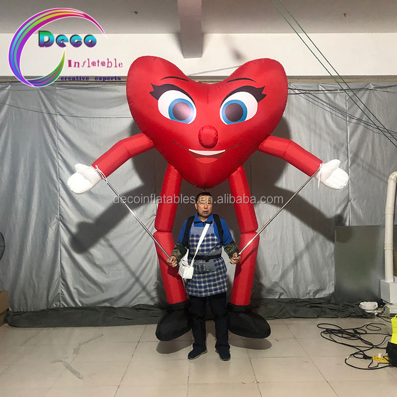 Valentine'S Day Inflatable Walking Costume Inflatable Red Heart Costume