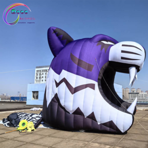 The Latest Hot Seller  inflatable sport tunnel  Customizable Tiger Head Inflatable Model  for  decoration