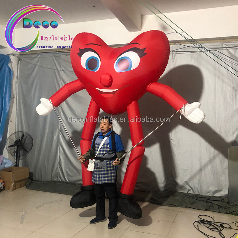 Valentine'S Day Inflatable Walking Costume Inflatable Red Heart Costume