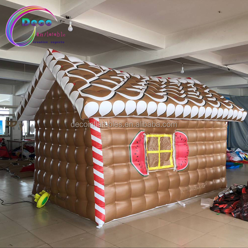 Outdoor christmas Decoration Blow Up inflatable Santa Grotto Inflatable Christmas House