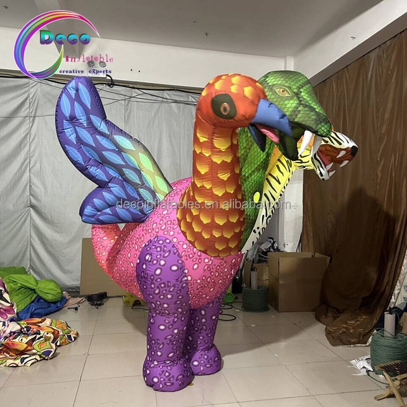 Festival Inflatable Mythical Creatures Costume Walking Inflatable Three Headed Bird Costume