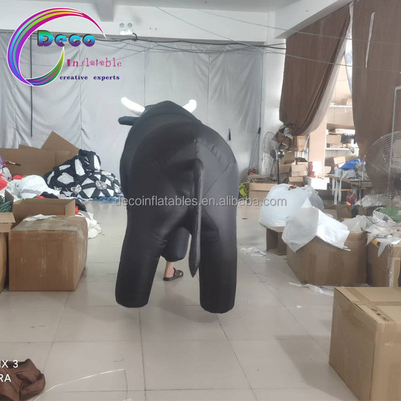 Giant Black Inflatable Cartoon Toy Bull Costume inflatable cow costume blow up animal costume