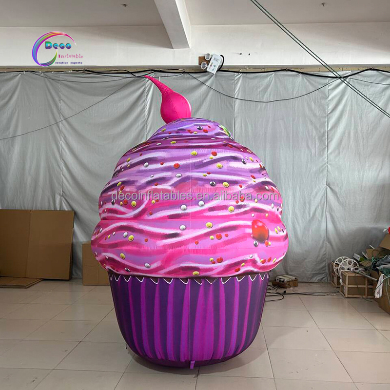 Customized Event Decoration Prop Pink Inflatable Cake Model Cupcake Inflatable