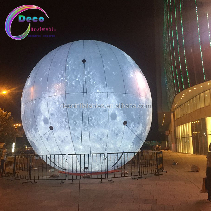 outdoor decoration giant inflatable light moon / giant moon ball