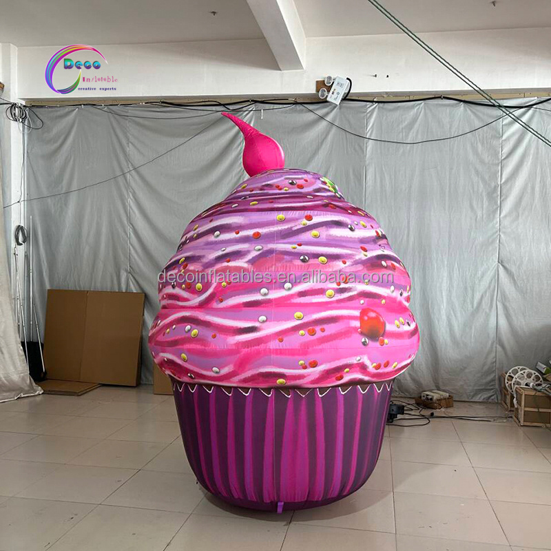 Customized Event Decoration Prop Pink Inflatable Cake Model Cupcake Inflatable