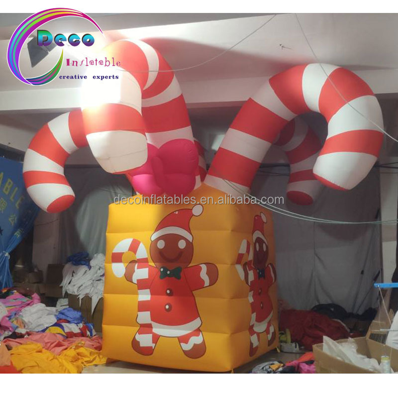 giant inflatable Christmas decoration inflatable candy gift inflatable Christmas candy cane gift box