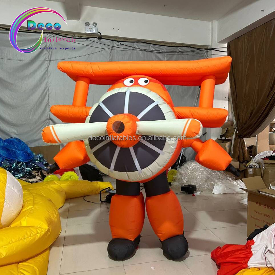 Custom Colourful Cartoon Costume orange Inflatable Aircraft Costume