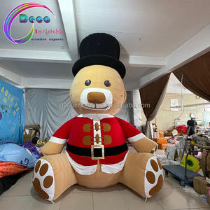 Christmas Plush Airblown Bear Giant Inflatable Hugging Teddy Bear with Hat