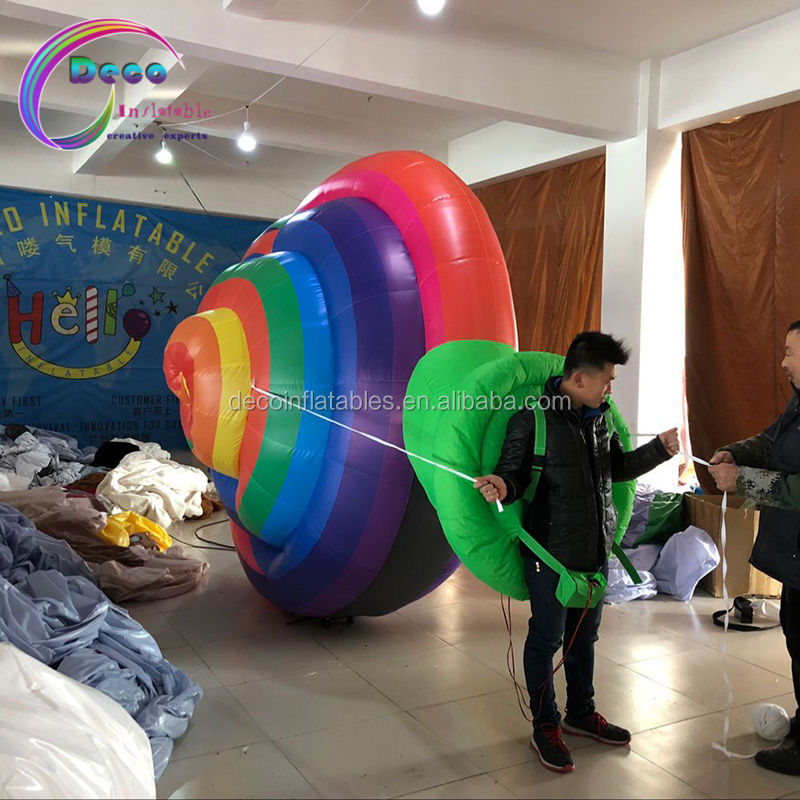 customized outdoor performance walking inflatable air snail mascot costume