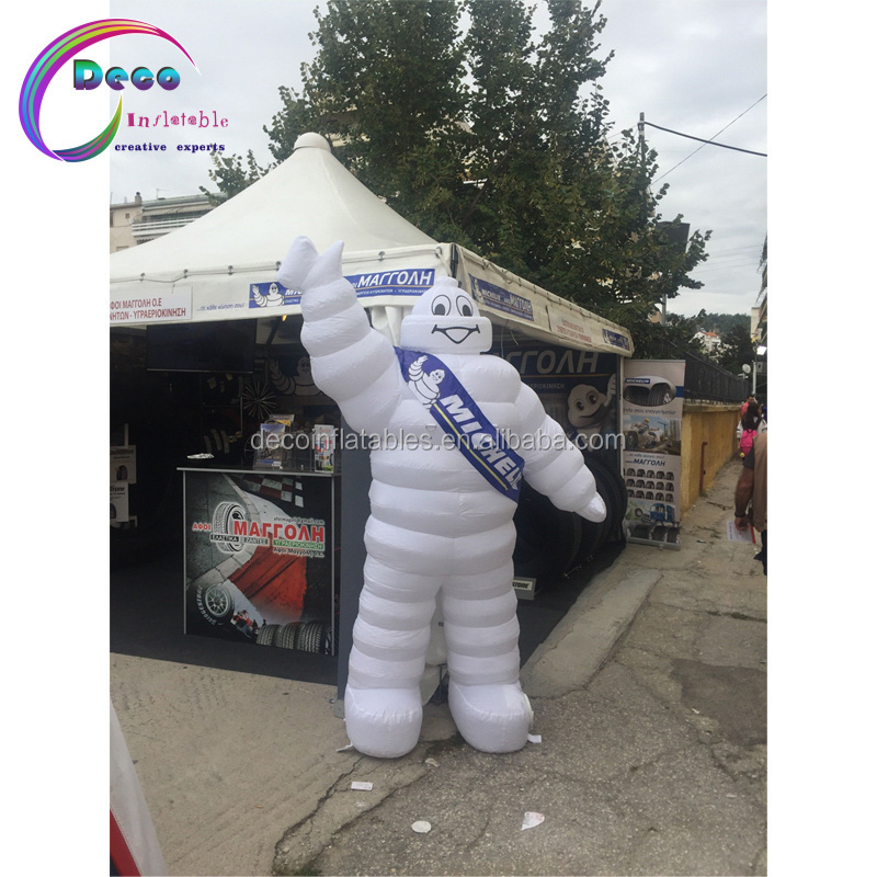 inflatable Outdoor White Tire Man cartoon character For advertising promotion