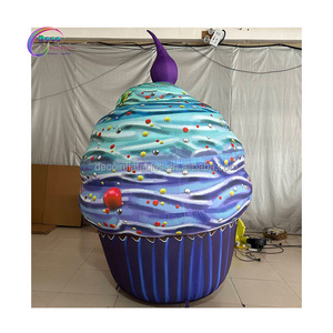 Birthday Party Decoration Blue Inflatable Cake Model Inflatable Cupcake