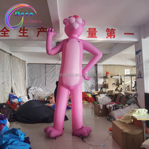 Birthday Party Decoration Inflatable Cartoon Animal Model Cute Pink Standing Inflatable Panther