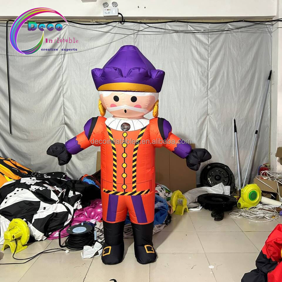 Inflatable Cartoon Character Costume Orange Clothes Purple Hat Inflatable Prince Costume