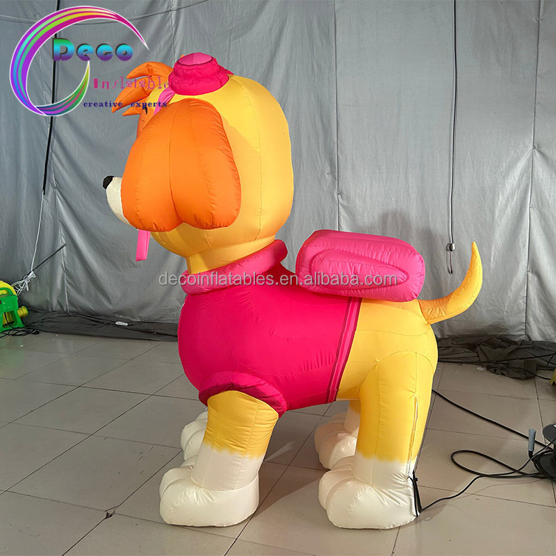 Hot Sale Inflatable Cartoon Animal Model Pink Inflatable Dog