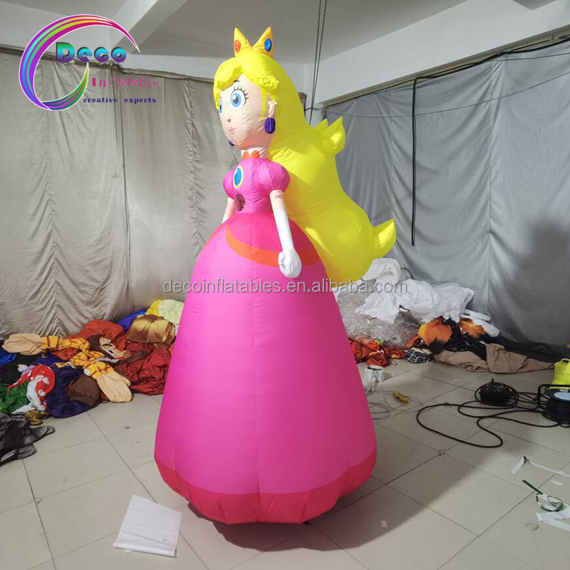 Hot Sale Inflatable Moving Cartoon Pink Dress Inflatable Princess Costume