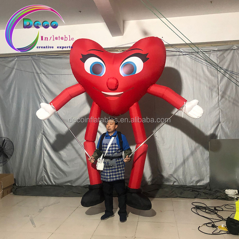 Valentine'S Day Inflatable Walking Costume Inflatable Red Heart Costume