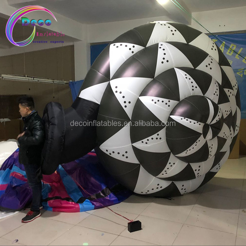 Black and white and double color printing inflatable walking snail costume