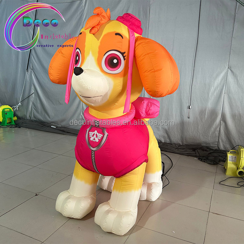 Hot Sale Inflatable Cartoon Animal Model Pink Inflatable Dog