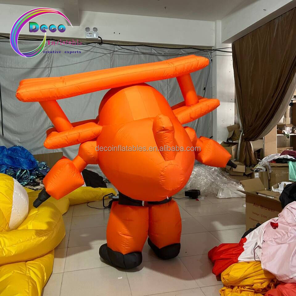 Custom Colourful Cartoon Costume orange Inflatable Aircraft Costume