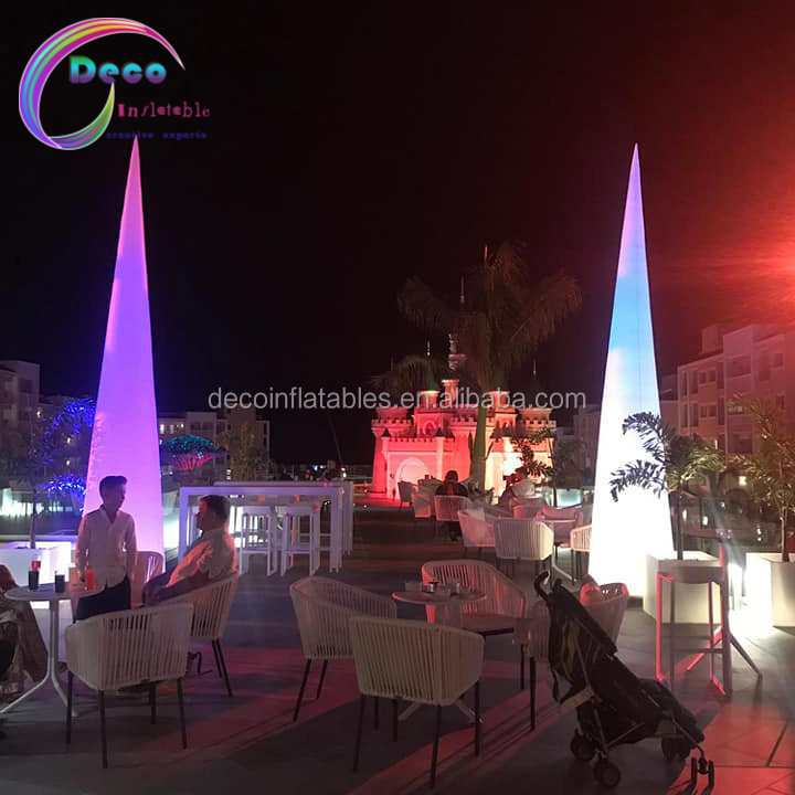 Giant led inflatable ice cream cone , lighting inflatable traffic cone tube