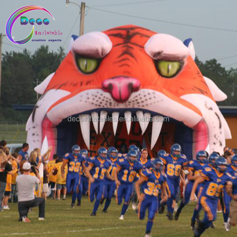 giant inflatable tiger head mascot tunnel inflatable sport tunnel inflatable football tunnel