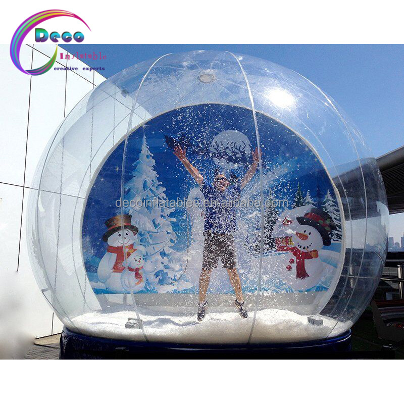 Christmas Outdoor Decorations Giant Snow Globe Bubble Tent, Inflatable Human Size Snow Globe