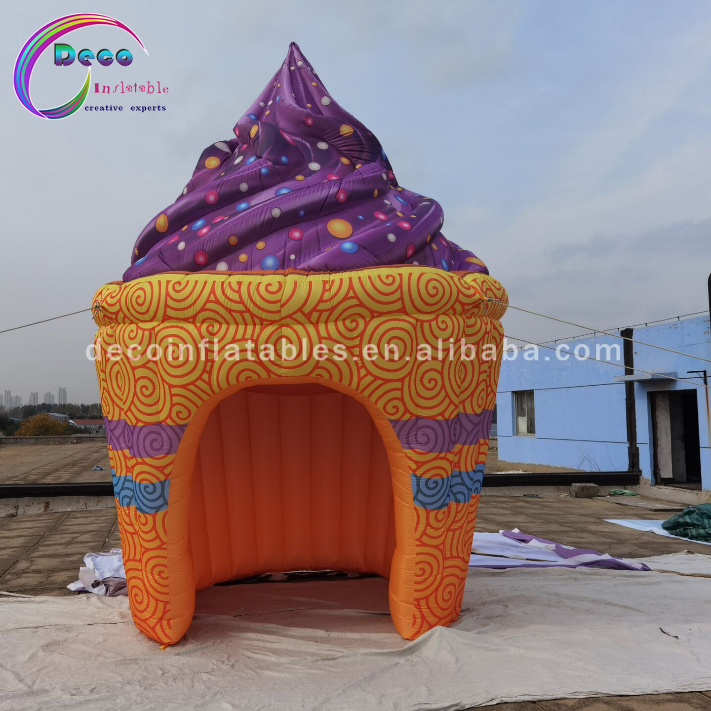 malls Inflatable ice cream advertising Inflatable Ice Cream Cone Concession Stand Booth tent