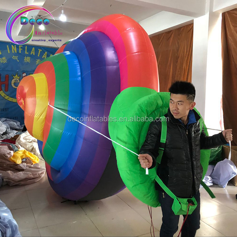 customized outdoor performance walking inflatable air snail mascot costume