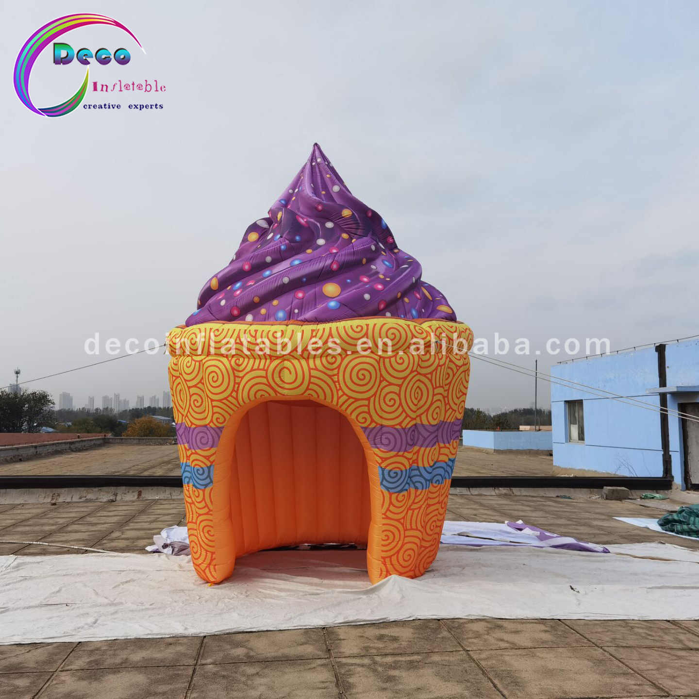 malls Inflatable ice cream advertising Inflatable Ice Cream Cone Concession Stand Booth tent