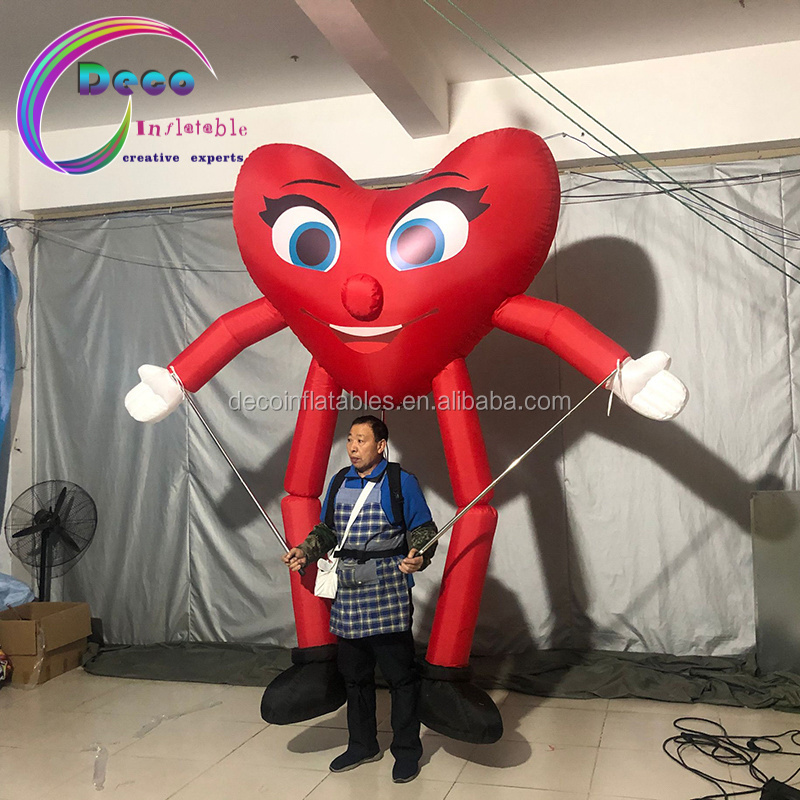 Valentine'S Day Inflatable Walking Costume Inflatable Red Heart Costume