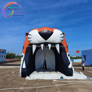 Customized Inflatable Mascot Sport Tunnel Inflatable Tiger Head Tunnel