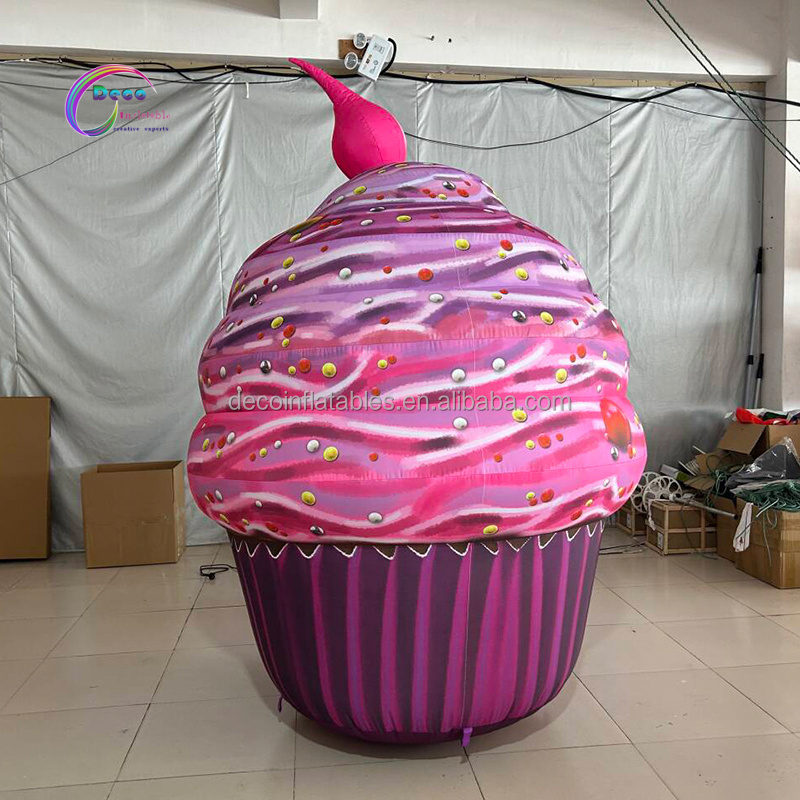 Customized Event Decoration Prop Pink Inflatable Cake Model Cupcake Inflatable