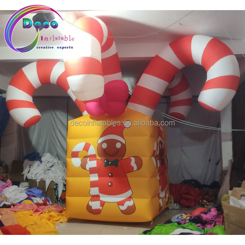 giant inflatable Christmas decoration inflatable candy gift inflatable Christmas candy cane gift box