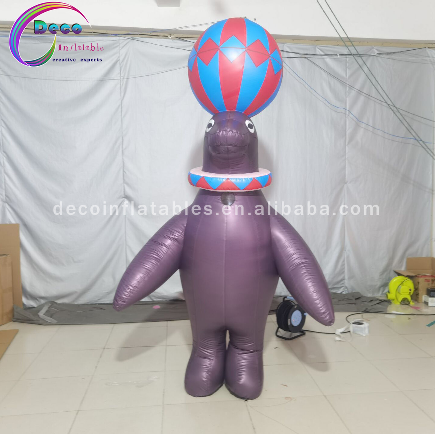 Costume Inflatable Cartoon circus seal playing a ball costume