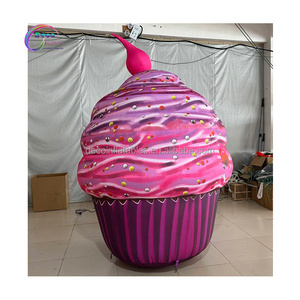 Customized Event Decoration Prop Pink Inflatable Cake Model Cupcake Inflatable