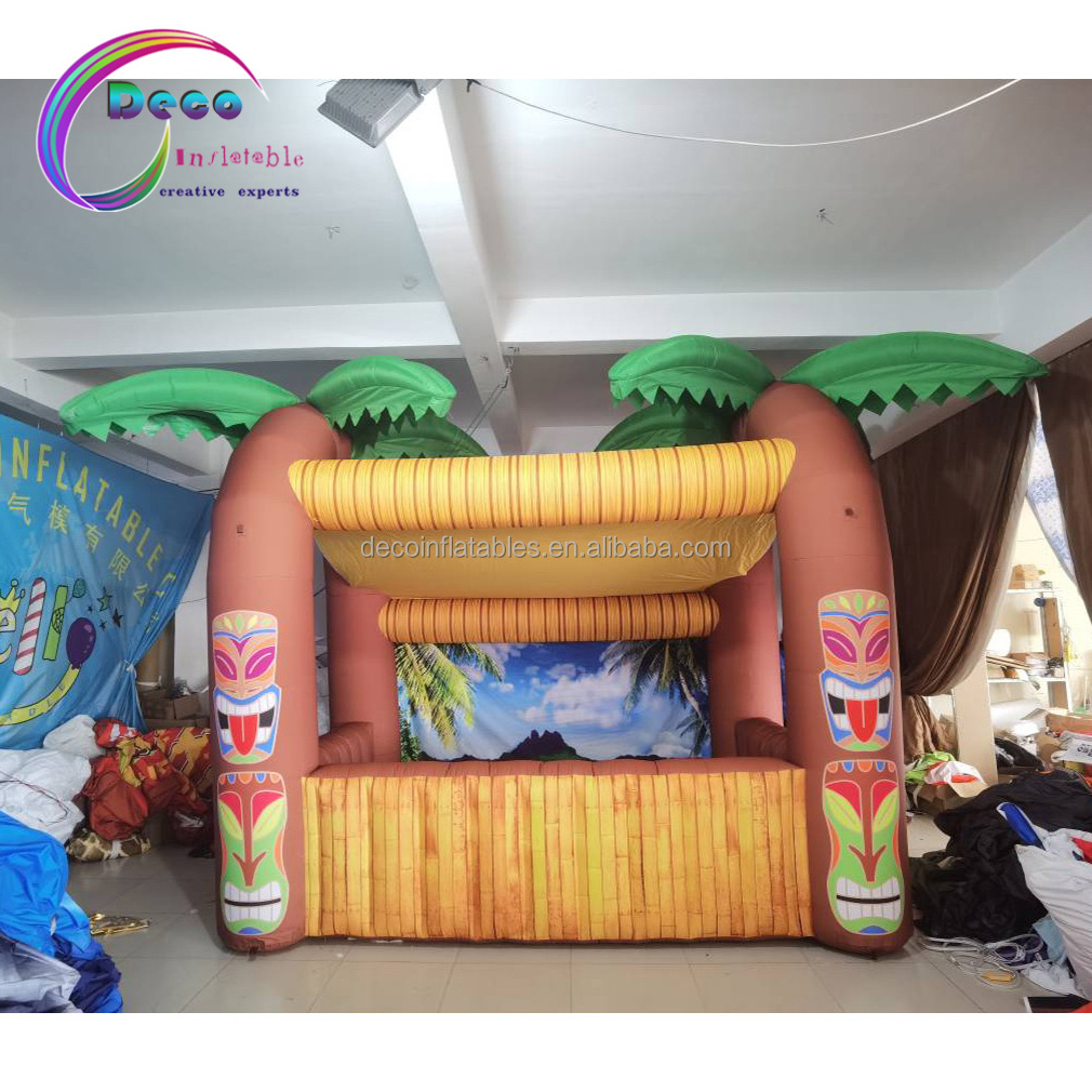 Beach Inflatable Beverage stand Coconut Tree Shaped Concession Stand Tent Inflatable Tiki Bar