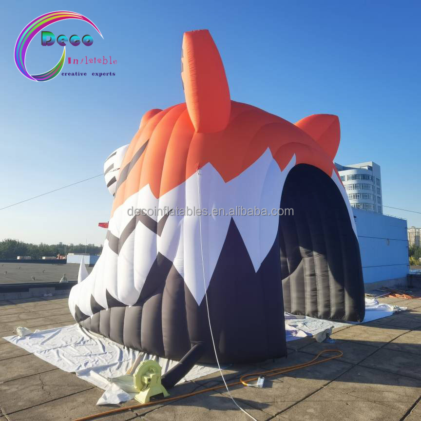 Hot Sell Inflatable Cartoon Tiger Head Passage Outdoor Exercise Inflatable Tiger Tunnel