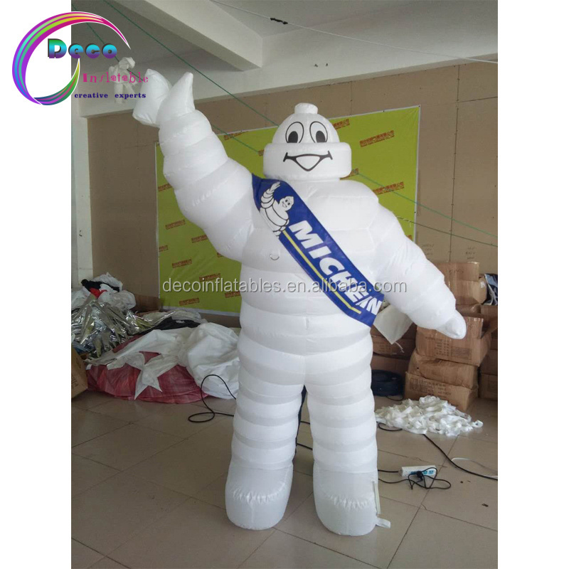 inflatable Outdoor White Tire Man cartoon character For advertising promotion