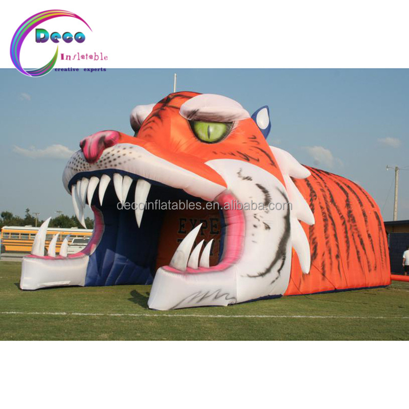 hot sell inflatable tiger head tunnel tent inflatable tunnel inflatable sport tunnel for event