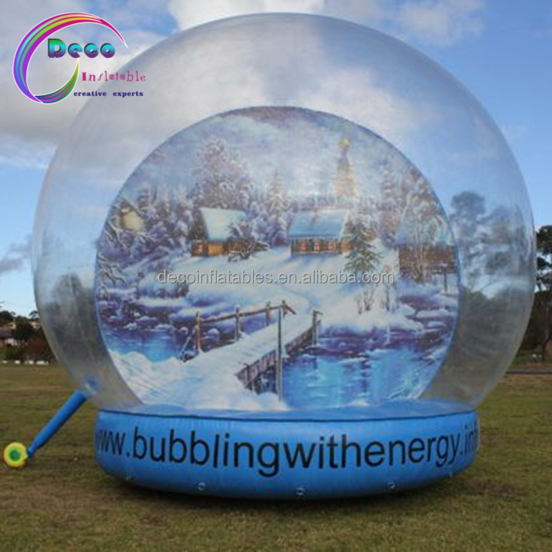 Christmas Outdoor Decorations Giant Snow Globe Bubble Tent, Inflatable Human Size Snow Globe