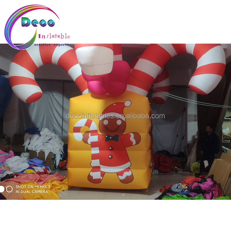 giant inflatable Christmas decoration inflatable candy gift inflatable Christmas candy cane gift box