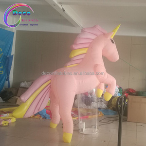 Park Stage Event Decoration Cartoon Pink Inflatable Horse Unicorn