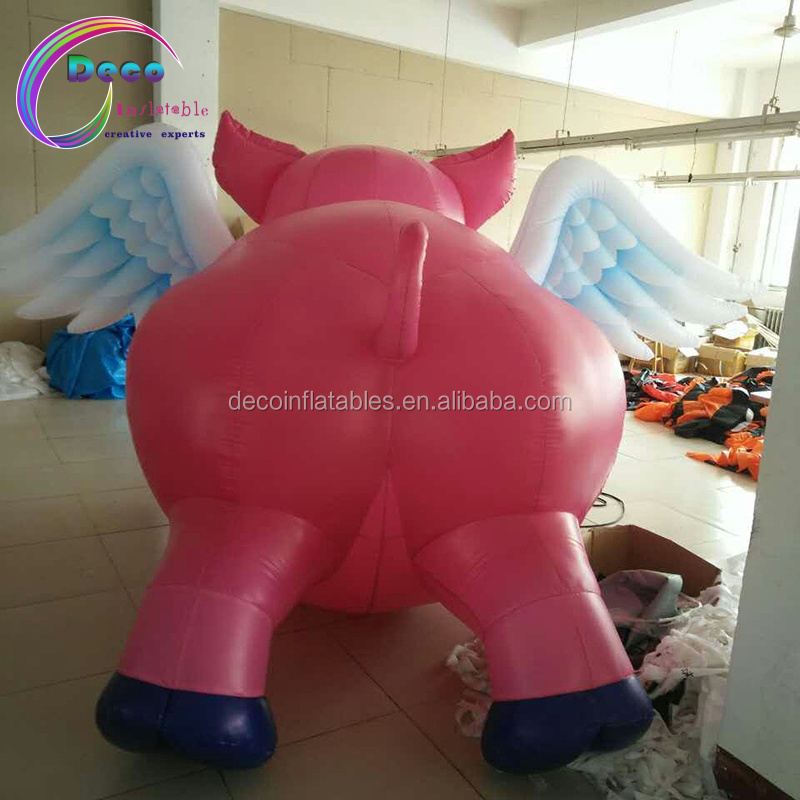 Outdoor giant inflatable pink pig flying pig for advertising