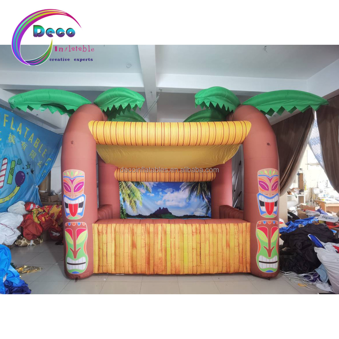 Beach Inflatable Beverage stand Coconut Tree Shaped Concession Stand Tent Inflatable Tiki Bar